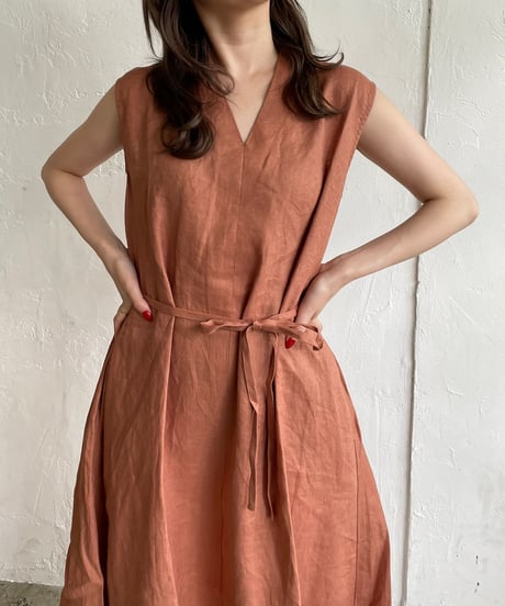 Linen flare one-piece