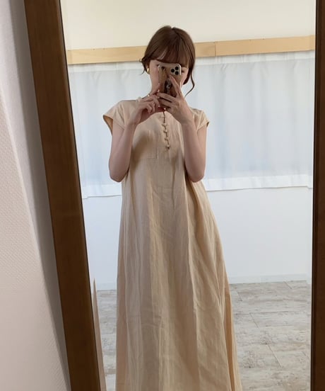 French sleeve linen one-piece