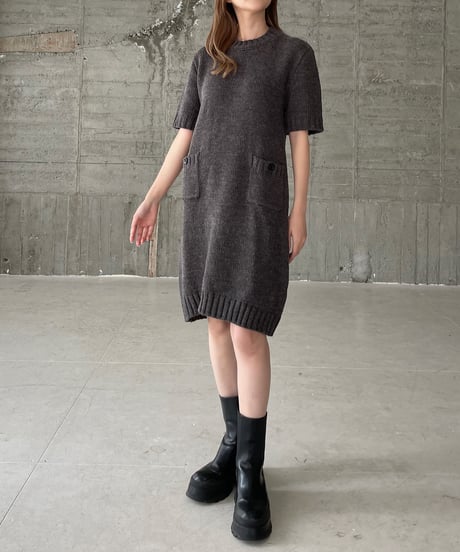 Wool knit one-piece