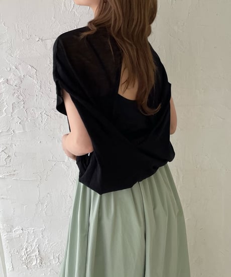 Back open sheer tops