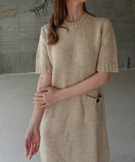 Wool knit one-piece