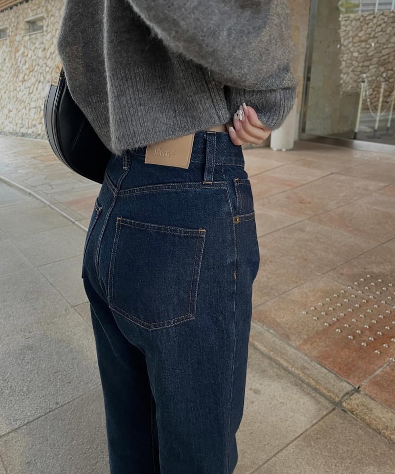 High waist flare denim pants／indigo | Ermé