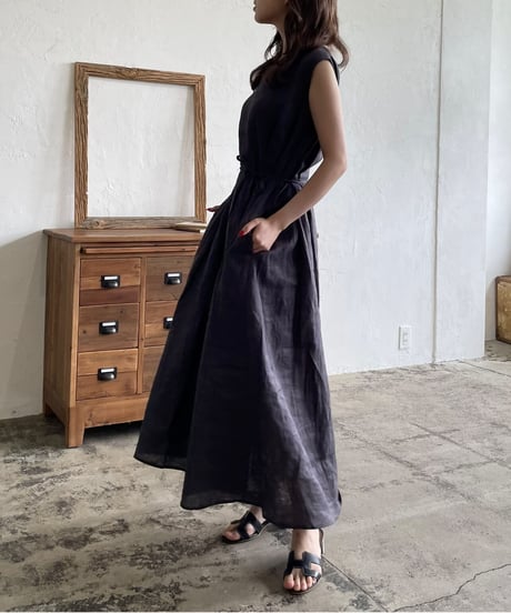 Linen flare one-piece