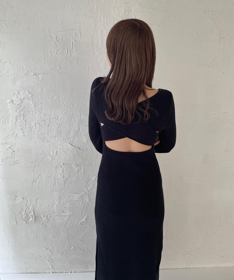 ワンピース rosarymoon /Back Cross Knit Dress rosarymoon /Back Cross Knit Dress