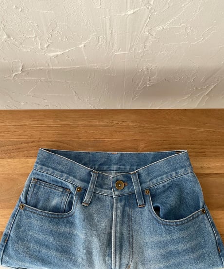 High waist flare denim pants／light blue
