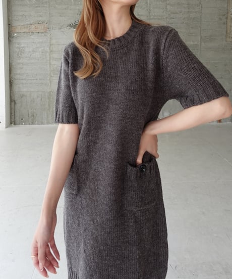 Wool knit one-piece