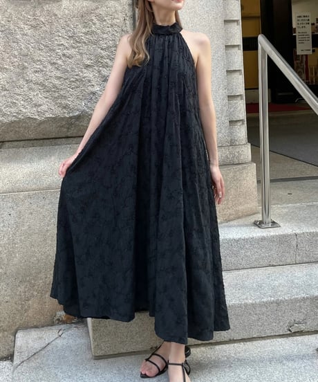 【予約】American sleeve lace one-piece／black