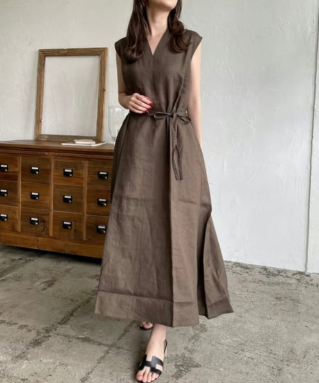 Linen flare one-piece