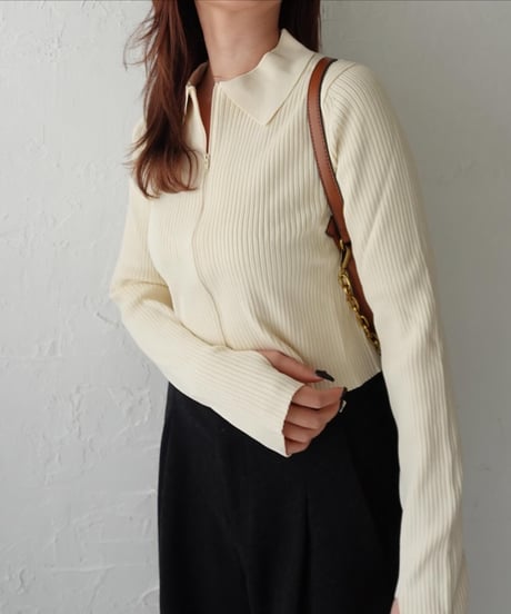 W zip rib knit