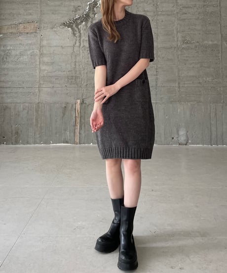 Wool knit one-piece