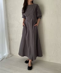 Puff sleeve stitch one-piece