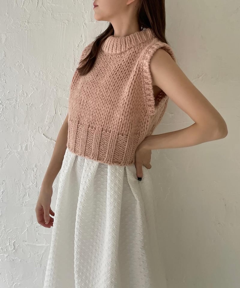 erme エルメ　Hand made knit vest ニットベスト　グレー erme エルメ Hand made knit vest ニットベスト グレー