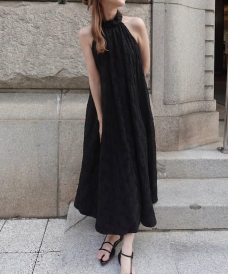 【予約】American sleeve lace one-piece／black