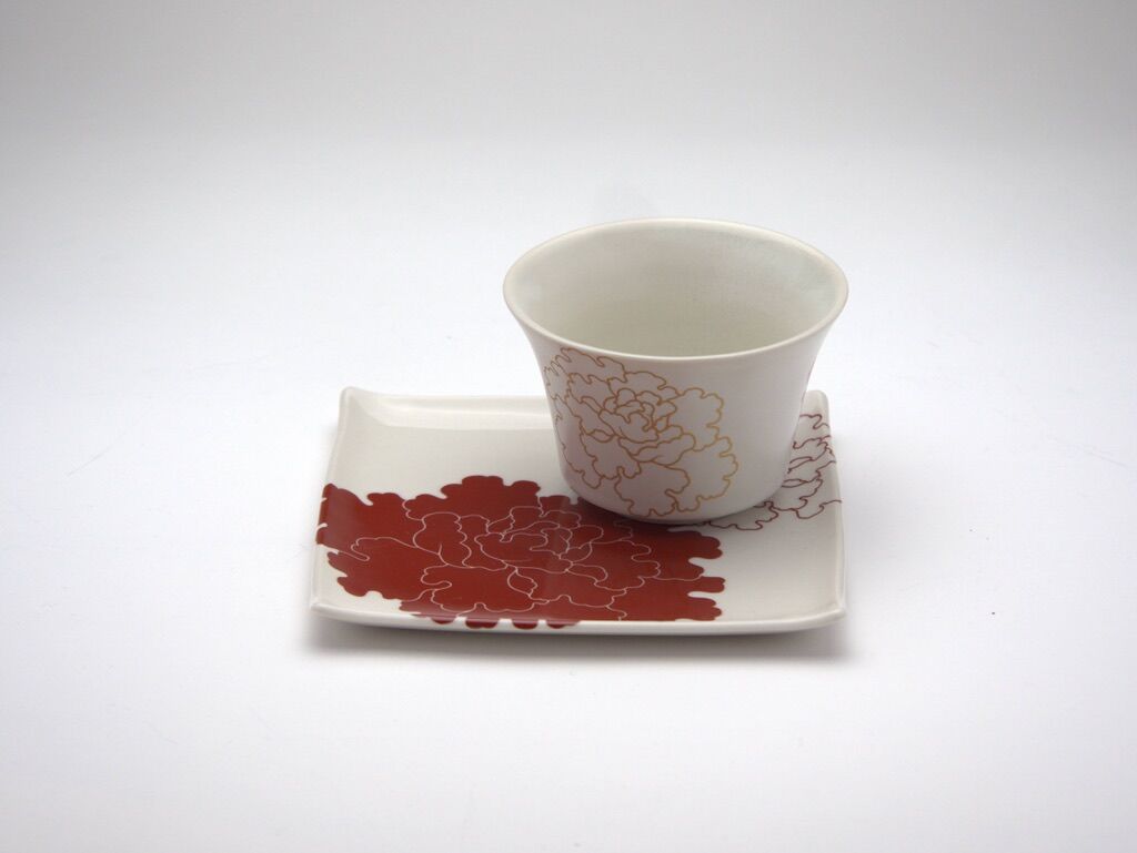赤牡丹のカフェオレカップ C-1 | 祈りを宿す器 美命mikoto — Vessels