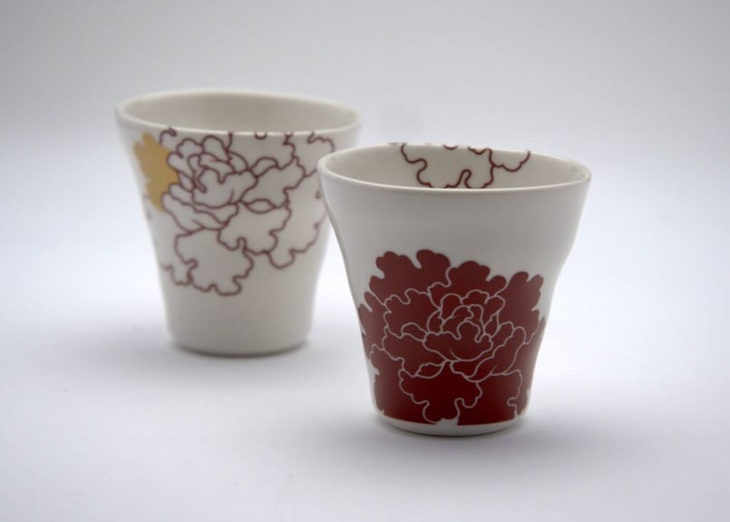 赤牡丹のフリーカップ F−1 | 祈りを宿す器 美命mikoto — Vessels of