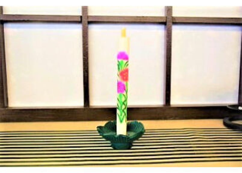 c637 古伊万里 色絵 燭台 花籠手 ローソク立て 珍品 江戸時代 合わせ箱 楽天市場】花形燭台〔青〕【燭台】【ろうそく立て】【絵ろうそく
