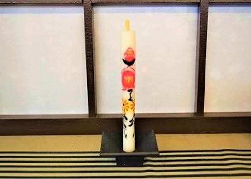 会津絵ろうそく 5匁 旧ぼたん | ほしばん絵蠟燭店