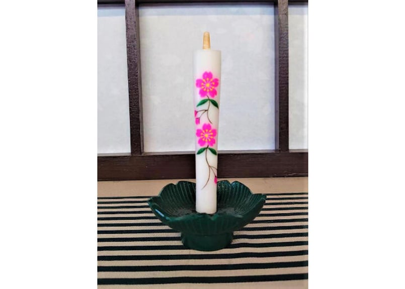 会津絵ろうそく 3匁 桜 | ほしばん絵蠟燭店