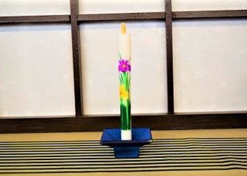会津絵ろうそく 5匁 菖蒲 | ほしばん絵蠟燭店