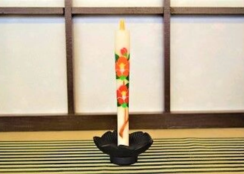 会津絵ろうそく 5匁 椿 | ほしばん絵蠟燭店