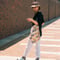 Drape Style DesignT-Shirt(Black×Yellow)