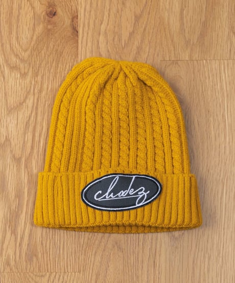 chodez Logo Cable Knit Cap（Mustard）