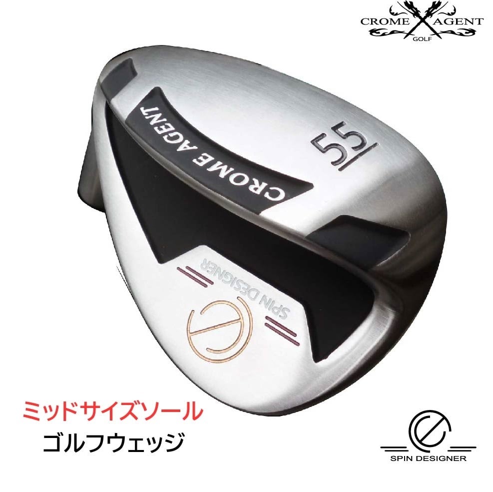 CROME AGENT レフティーウェッジ ゴルフ クラブ ウェッジ ステンレスヘッド クロムエージェント スピン