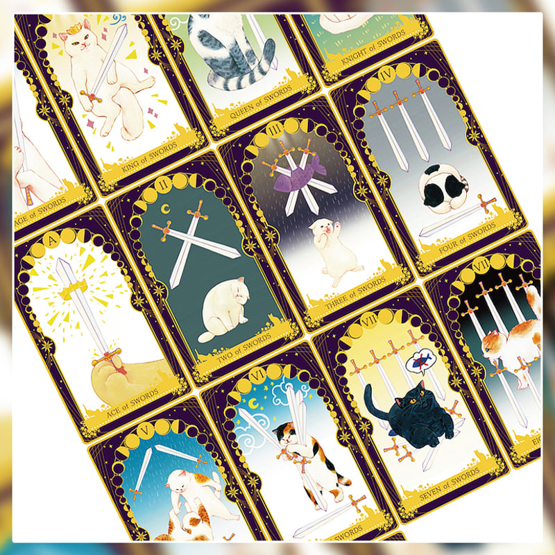 ✨新品未開封✨希少レア✨猫たちの知恵と魔法が詰まった海外製タロットカード 愛らしい猫のタロットカード (正規品・希少) | タロクル