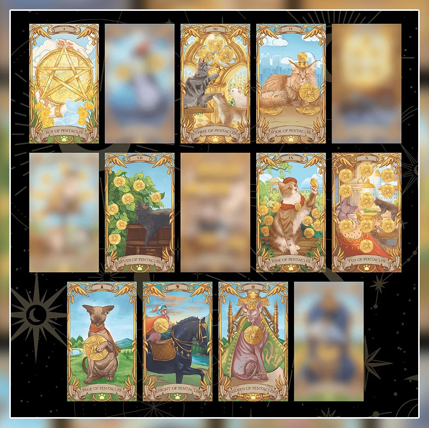 新品♡オール箔押仕様！とってもキュートなカエル王国タロット　全７９枚 予約商品】【コッパーエッジ】Nine Lives Cat Tarot【タロットカード