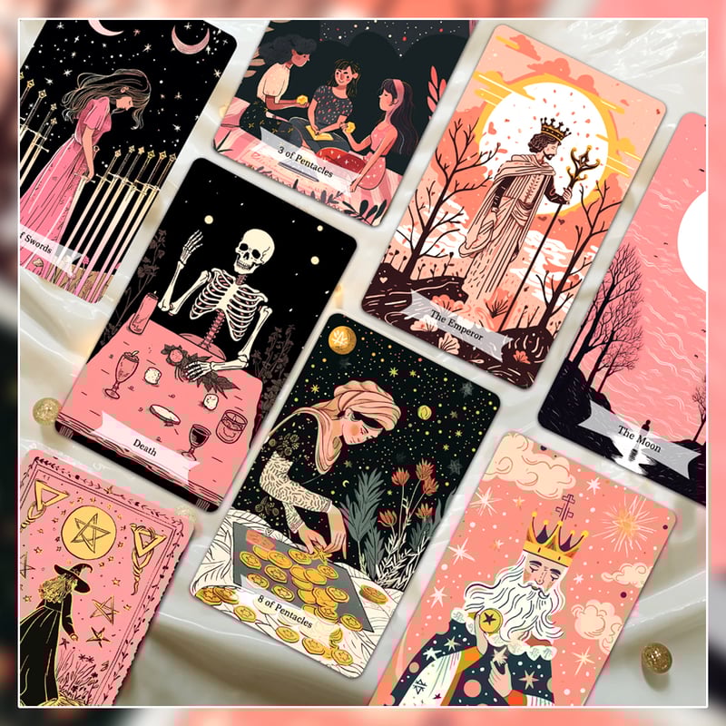【正規品タロットカード】美麗✨海外インディーズ✨黒×赤×白のゴシックな世界観 LUNA'S GOTHIC TAROT ルナズ ゴシック タロット