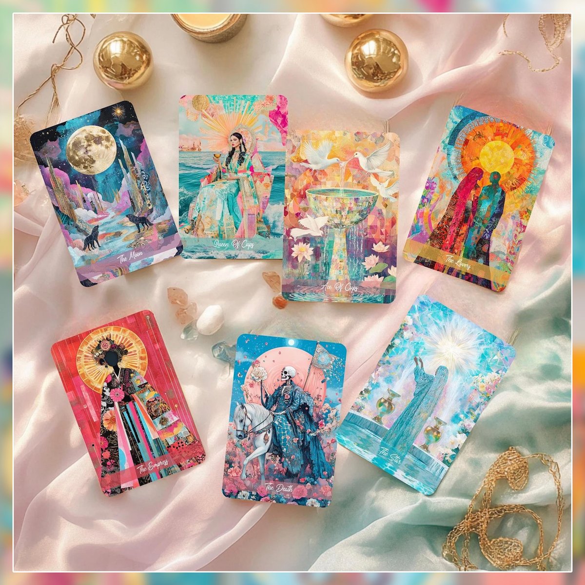 【正規品タロットカード】タイ希少デッキ✨陶磁器をイメージした美しい色彩ポーセリン 正規品タロットカード】タイ希少デッキ✨陶磁器をイメージした