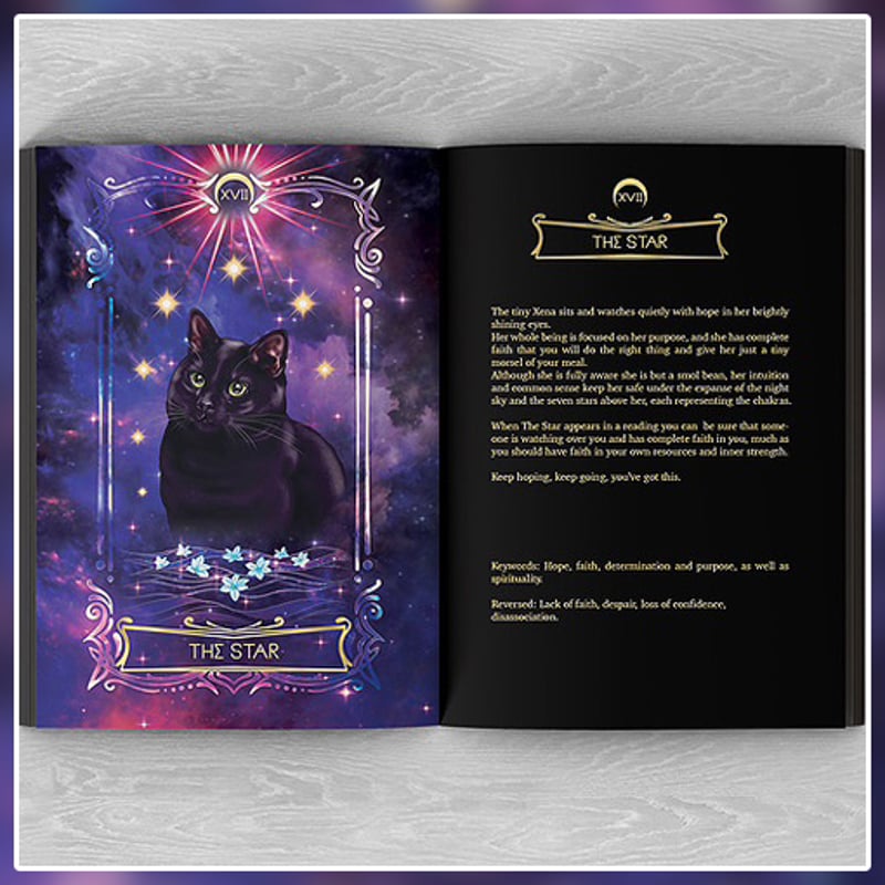 ✨新品未開封✨希少レア✨猫たちの知恵と魔法が詰まった海外製タロットカード ハードカバー書籍つき】The Cosmic Cat Tarot【タロットカード