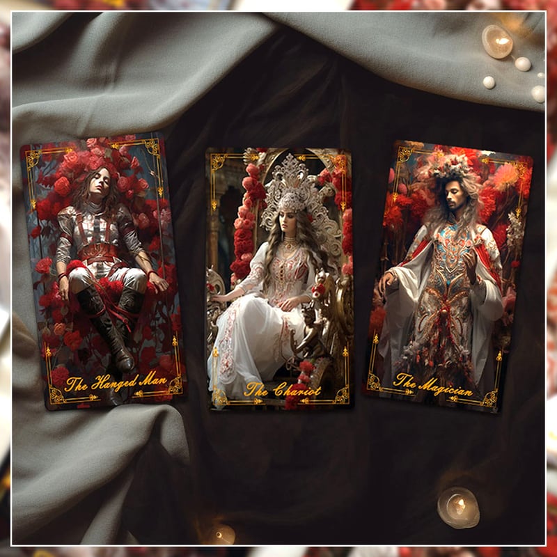 【正規品タロットカード】美麗✨海外インディーズ✨黒×赤×白のゴシックな世界観 正規品タロットカード】美麗✨海外インディーズ✨黒×赤×白の