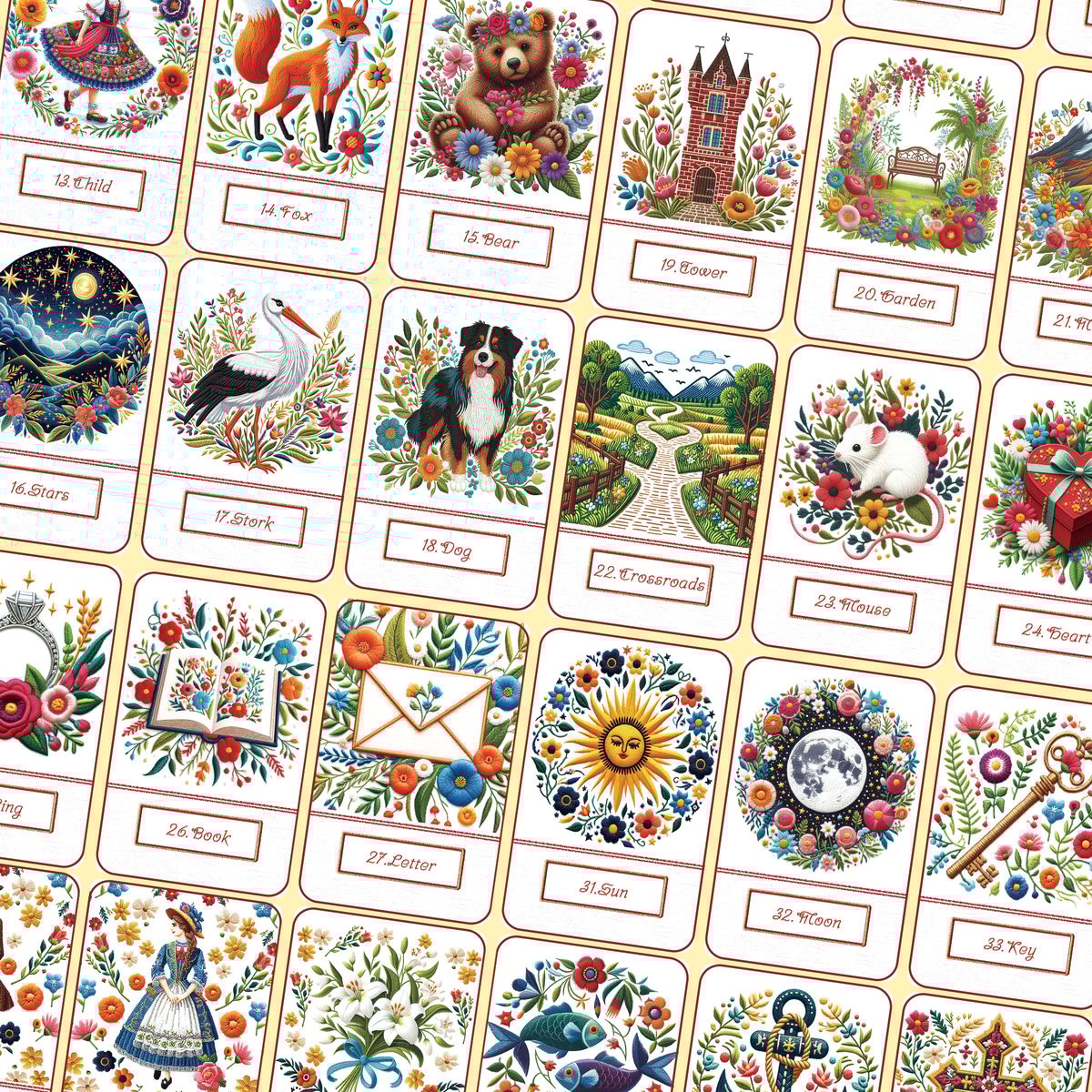 Embroidered Lenormand【ルノルマンカード】 | musemuse