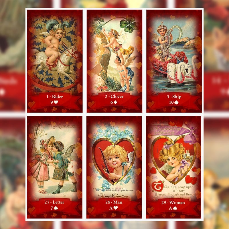 バレンタイン タロットカード 占い オラクルカード デッキ ルノルマンカード 赤 Amazon.co.jp: バレンタイン タロットカード 占い オラクル