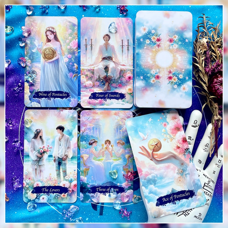 オーロラの花タロットカード【Flowers and Aurora Borealis tarot