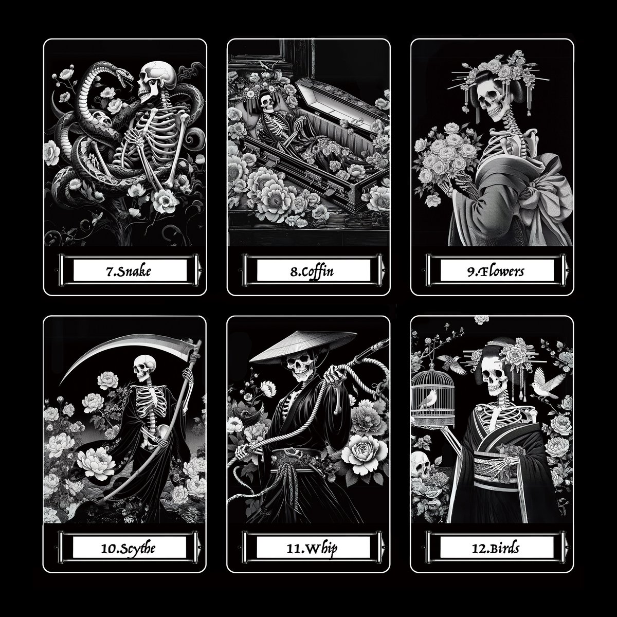 Lenormand of Ukiyoe skeletons【ルノルマンカード】 | musemuse