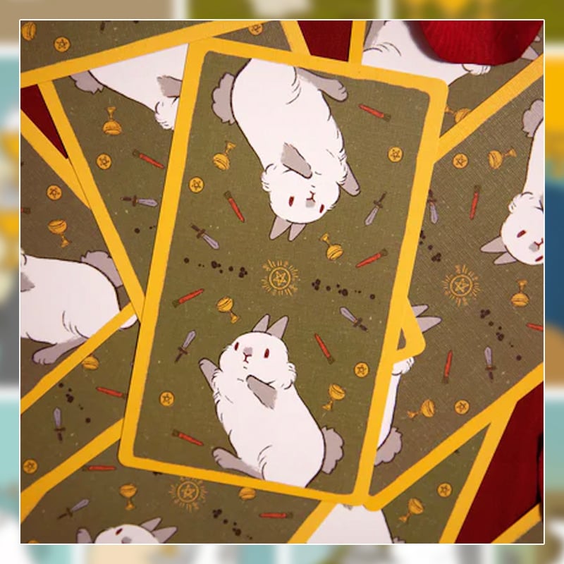 【正規品タロットカード】入手困難なデッキ✨うさぎ＆カラフル卵 イースタータロット 正規品タロットカード】入手困難なデッキ✨うさぎ＆カラフル卵