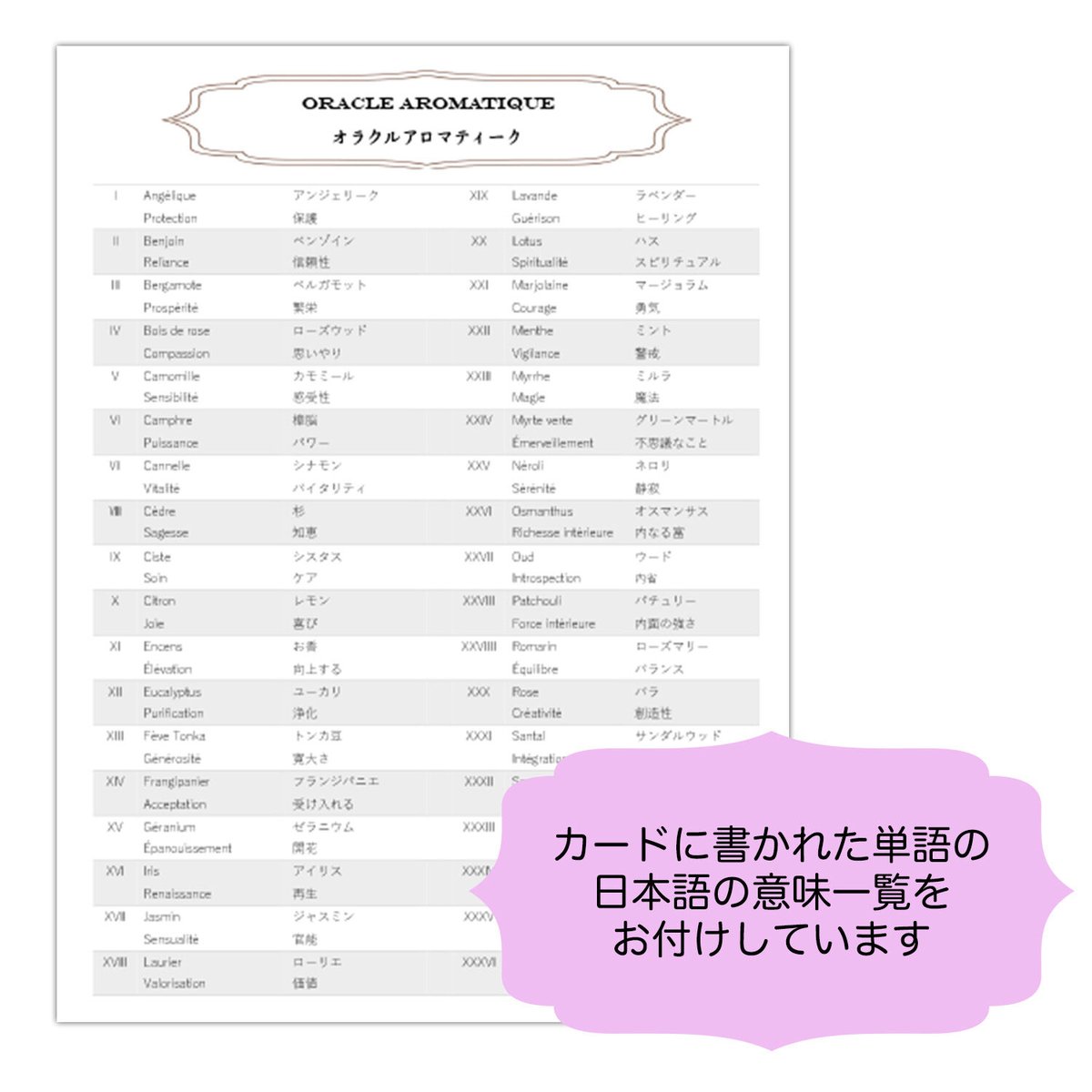 フランス語】オラクルアロマティーク | musemuse