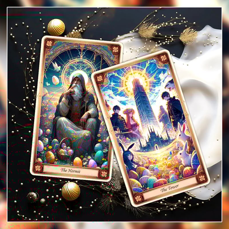 【正規品タロットカード】入手困難なデッキ✨うさぎ＆カラフル卵 イースタータロット Easter Tarot Deck【タロットカード】 | musemuse