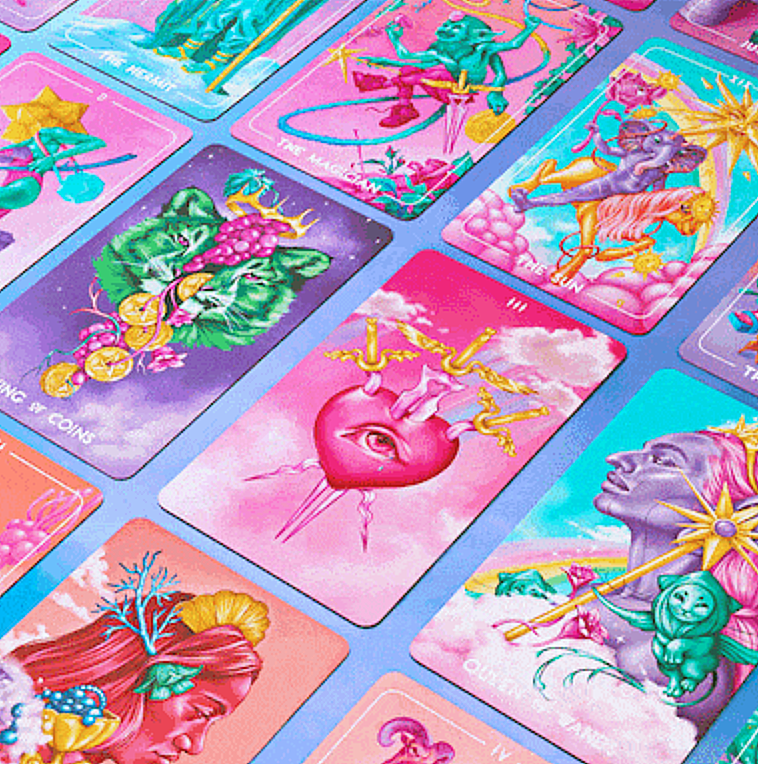 正規品✨希少海外デッキ✨パワフルでカラフルでビビットな現代的タロットカード Zeke's Arcana Colourful Unique Tarot Card Deck【
