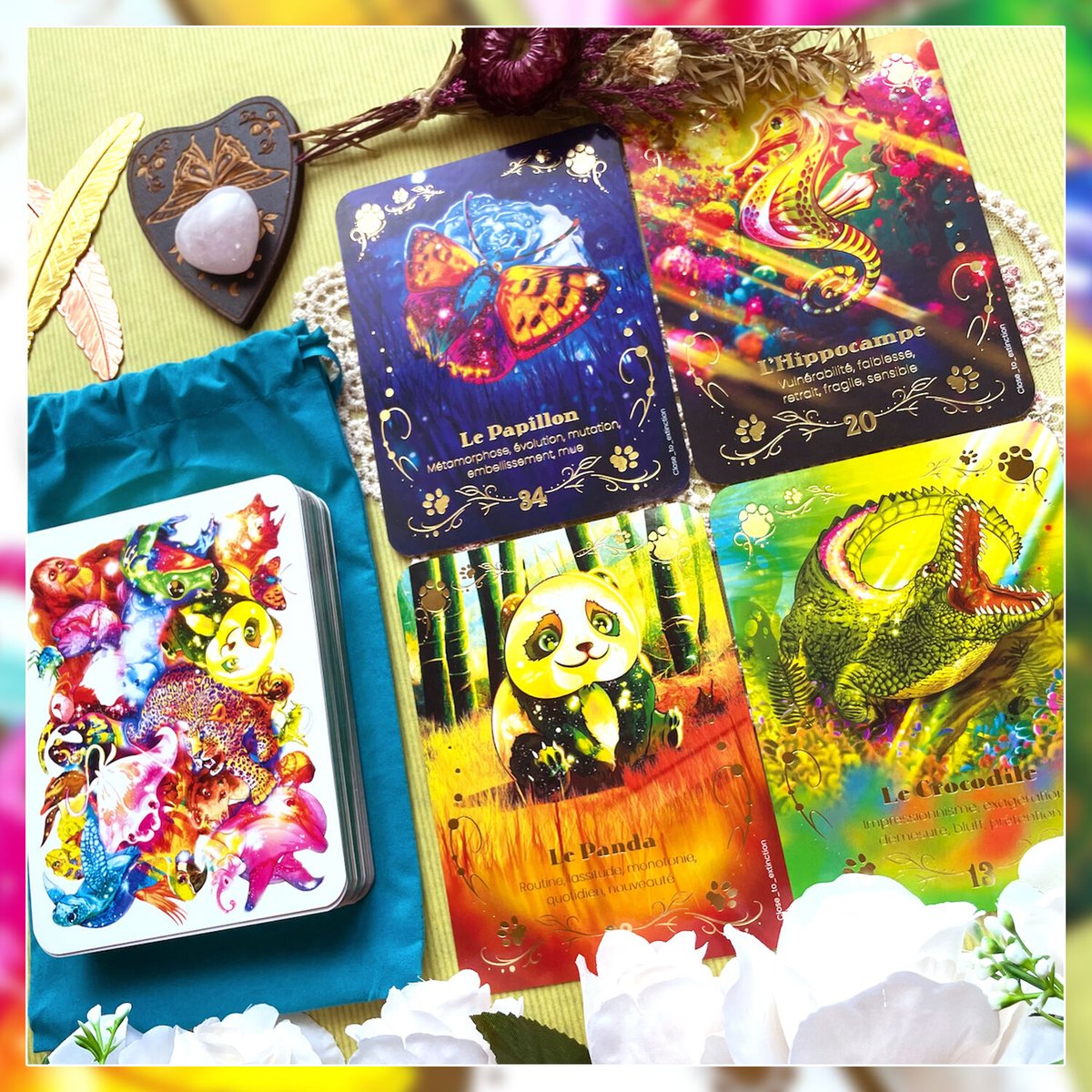 【正規品オラクルカード】フランス発の華麗な神々と植物のコラージュデッキ／金縁 フランス語】神々の植物オラクル【オラクルカード】 | musemuse