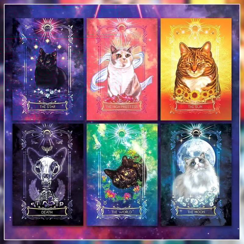 ハードカバー書籍つき】The Cosmic Cat Tarot【タロットカード