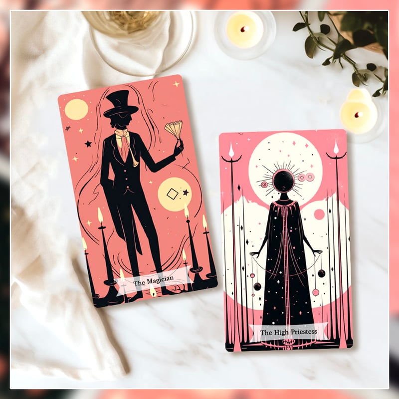 ✨アメリカ直輸入✨ポップなピンクとブラックが現代的でかわいいタロットカード！ pink black tarot【タロットカード】 | musemuse