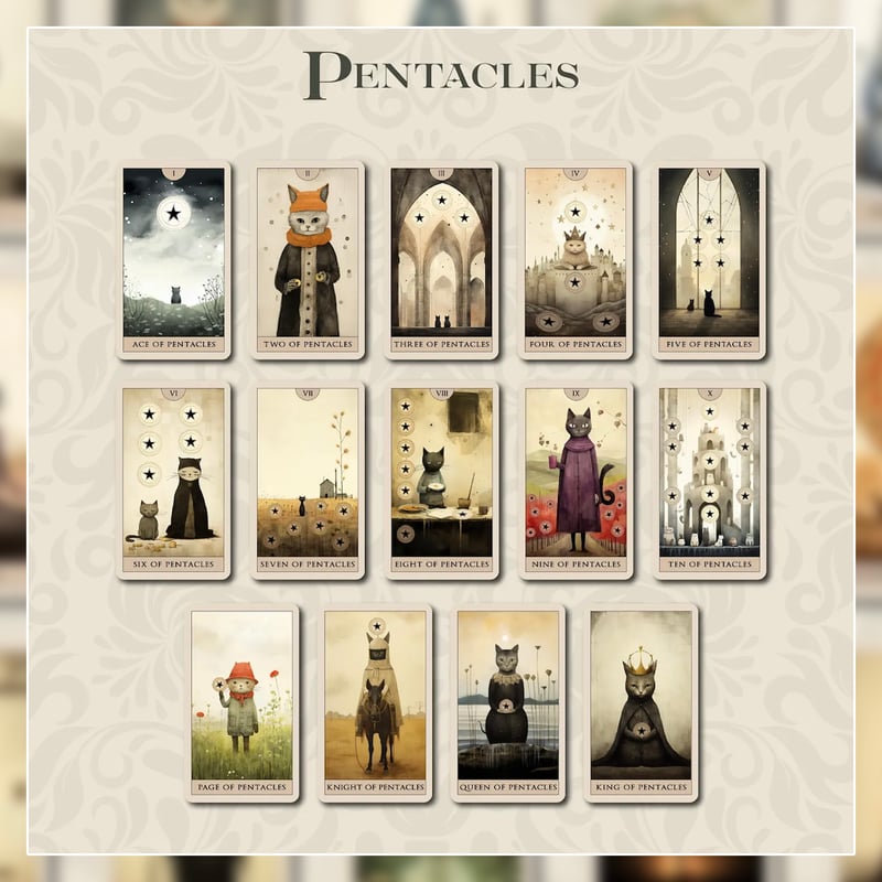 【正規品】韓国インディーズデッキ✨芸術的なオリエンタル猫のタロットカード Cat Tarot Deck【タロットカード】 | musemuse