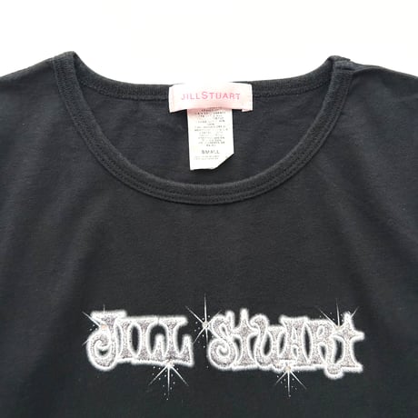 JILL STUART black glitter logo T-shirts