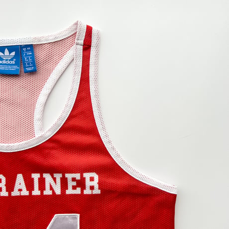 adidas red×white logo tank top
