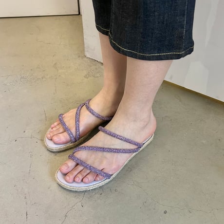 made in Italy / rhinestone sandals 23cm
