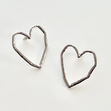 silver heart earrings