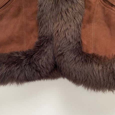 chocolate brown real suede fur coat